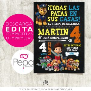 Invitación paw patrol