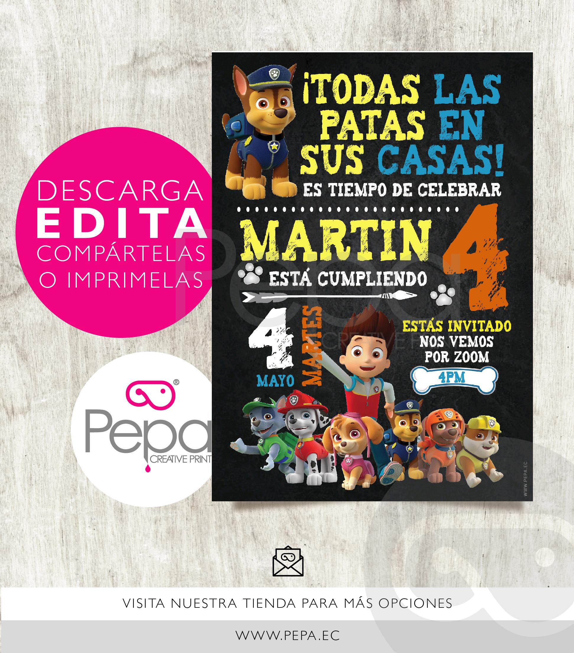 Invitación paw patrol