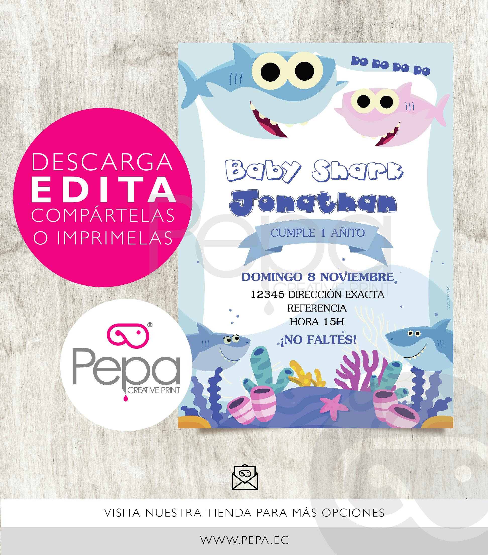 Invitación Baby Shark