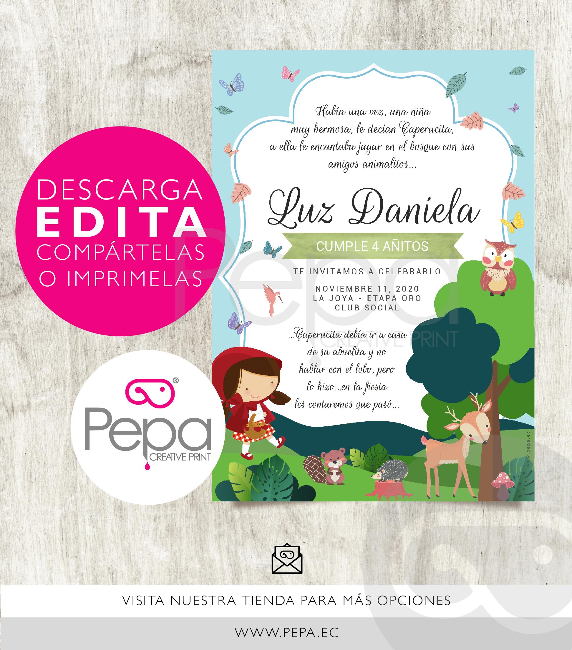 Invitación caperucita roja