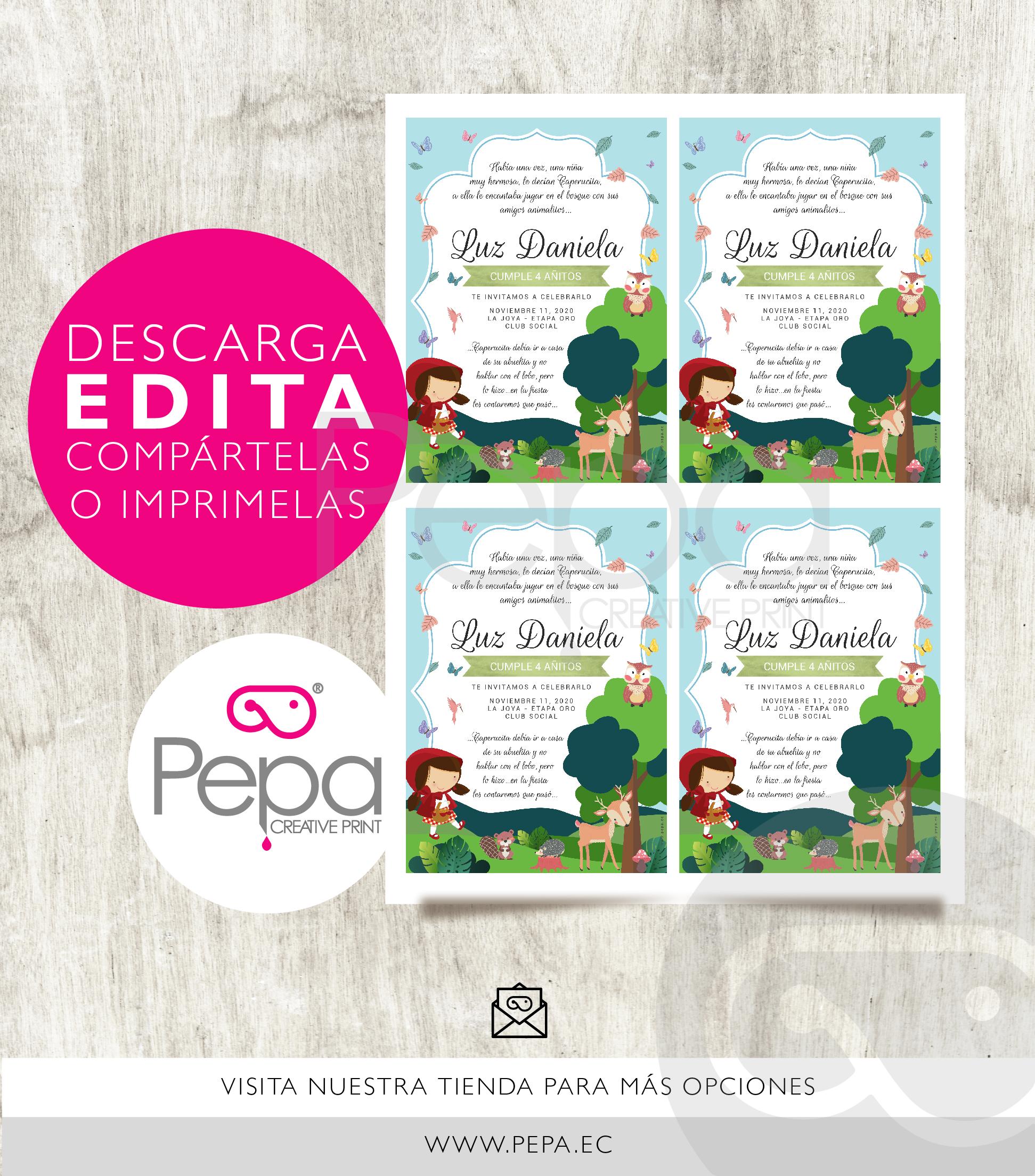 Invitación caperucita roja - Imagen 2