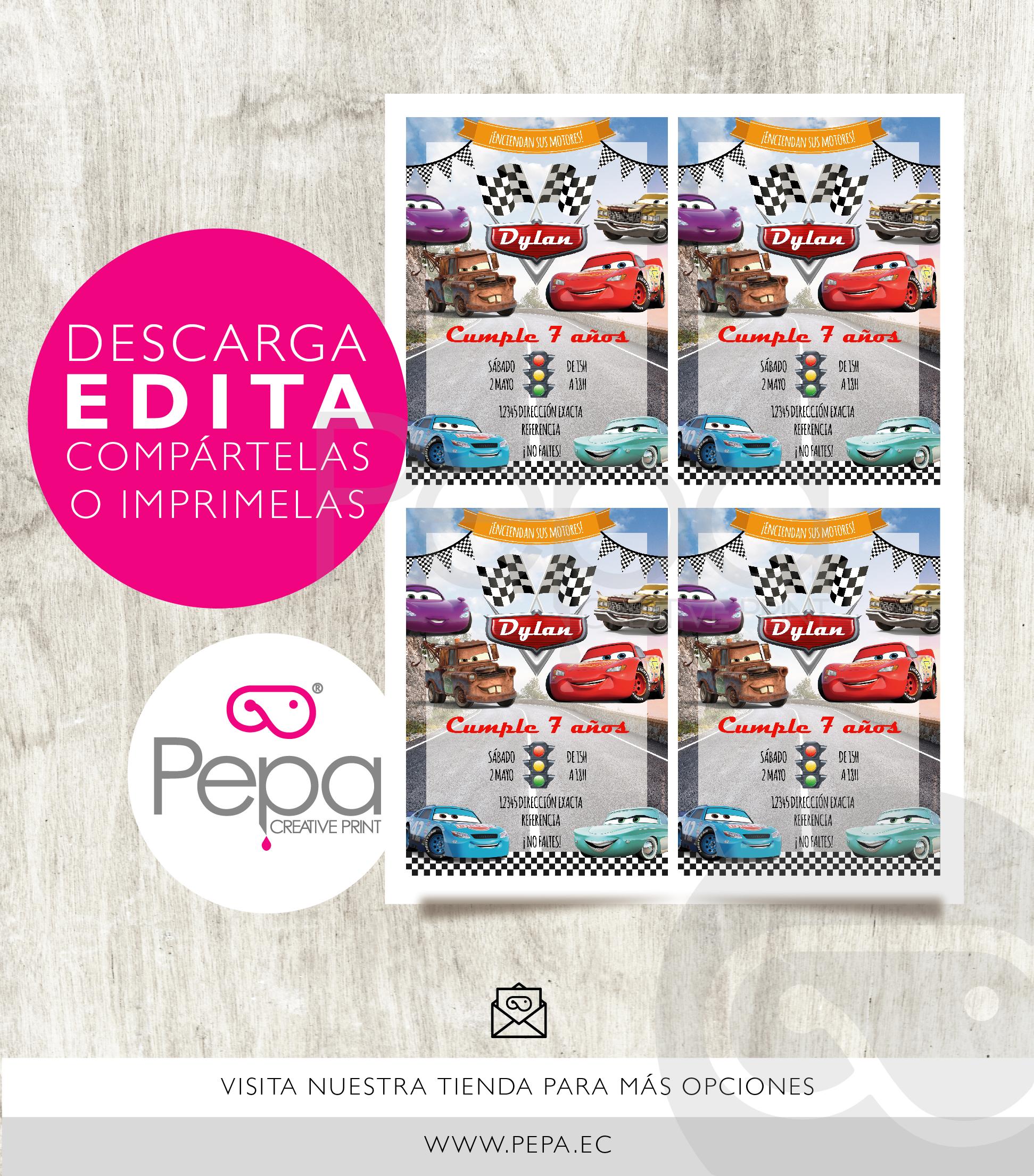 Invitación Cars - Imagen 2