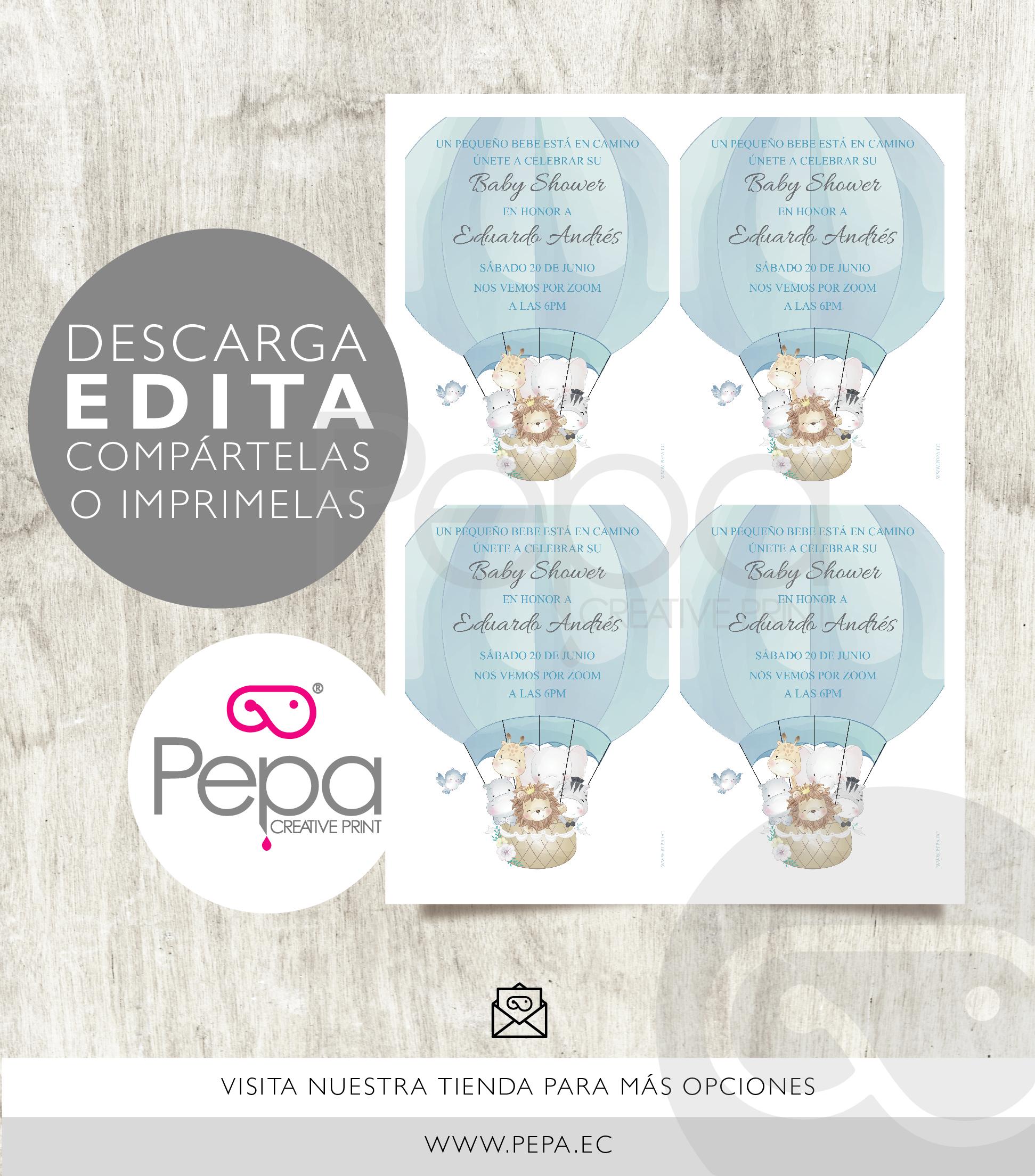 Invitación globo safari - Imagen 2