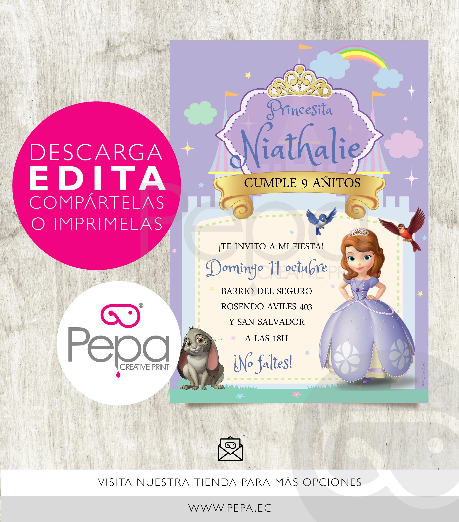 Invitación princesa sofía