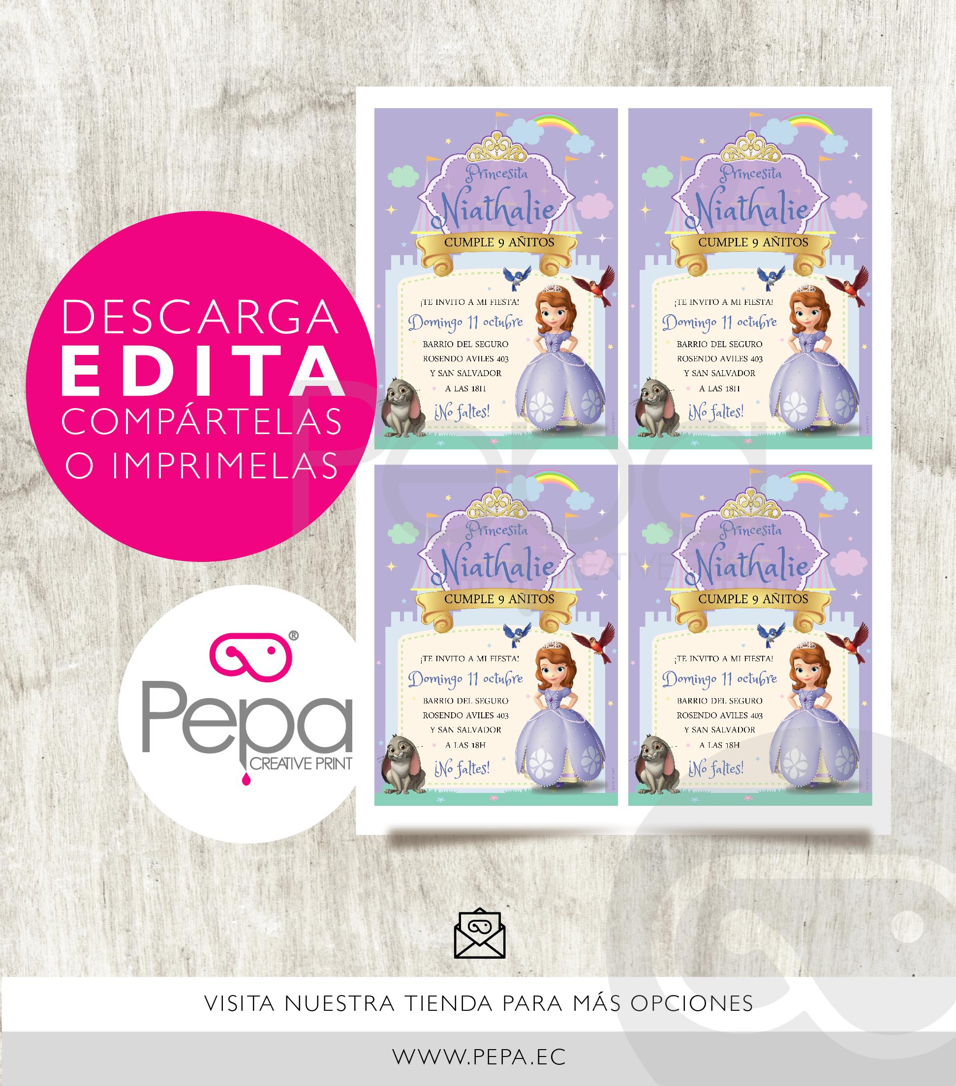 Invitación princesa sofía - Imagen 2
