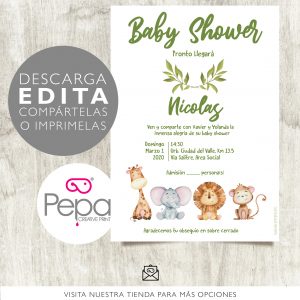 Invitación safari baby