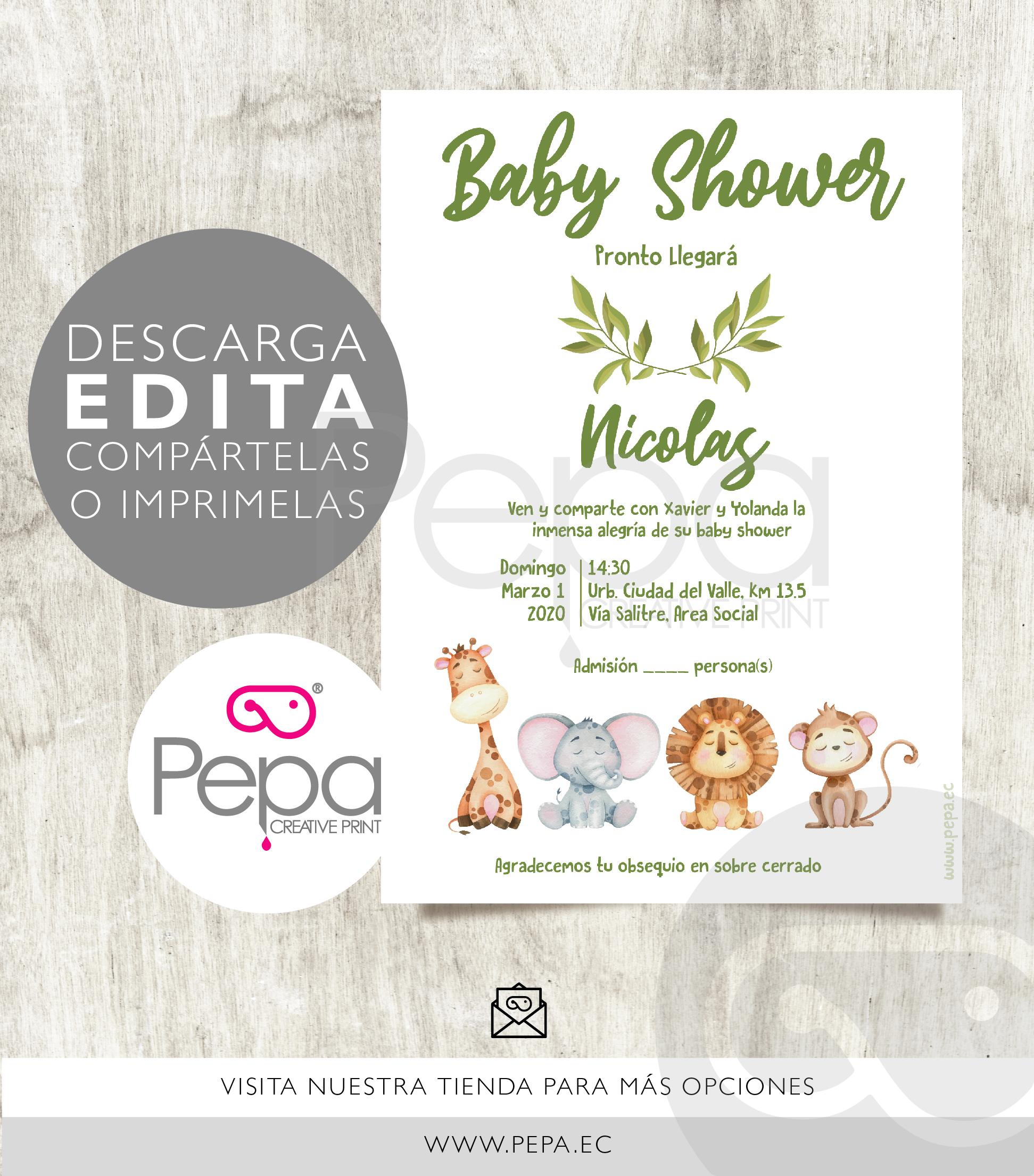 Invitación safari baby