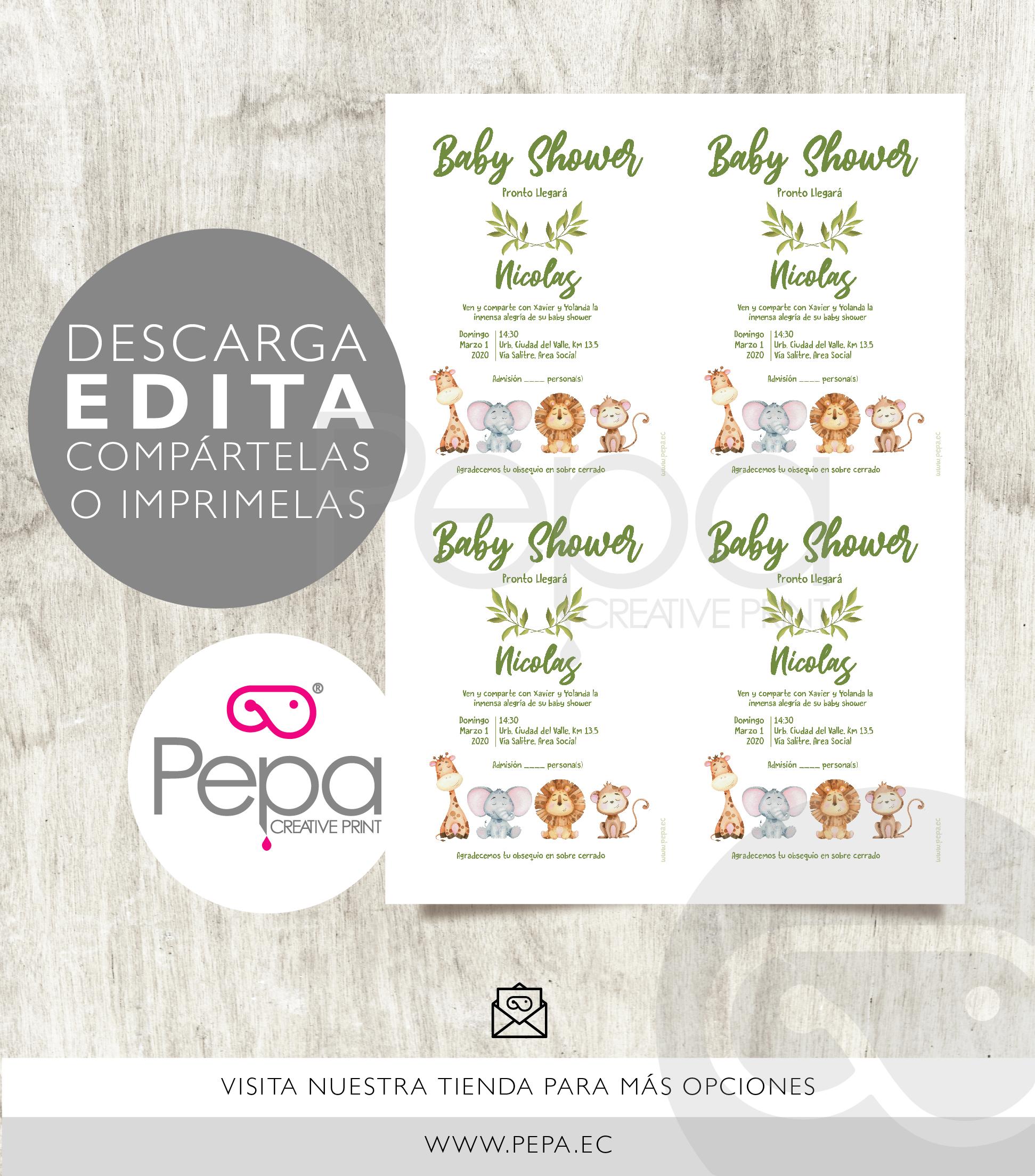 Invitación safari baby - Imagen 2