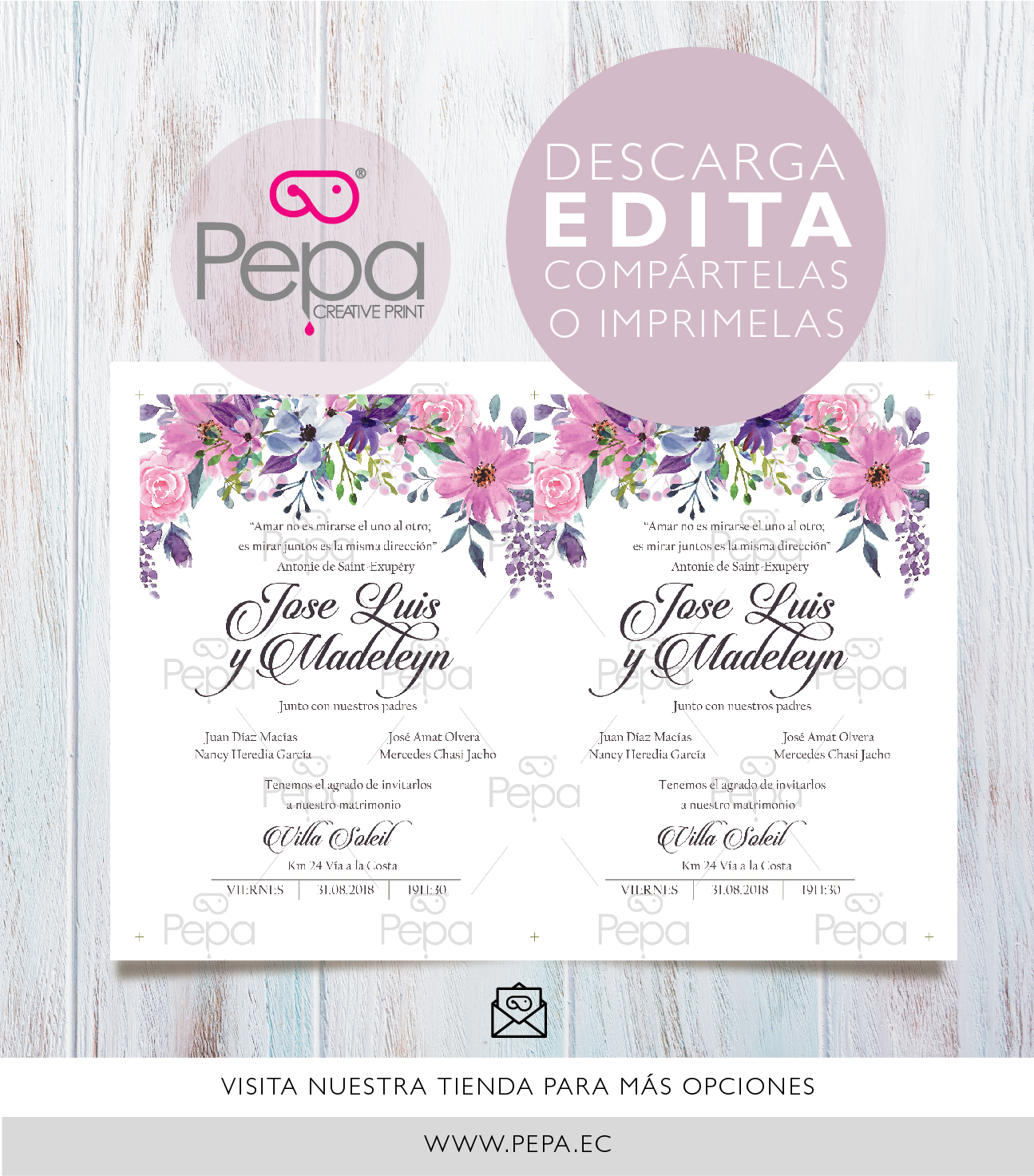 Invitacion Blue Iris - Imagen 2