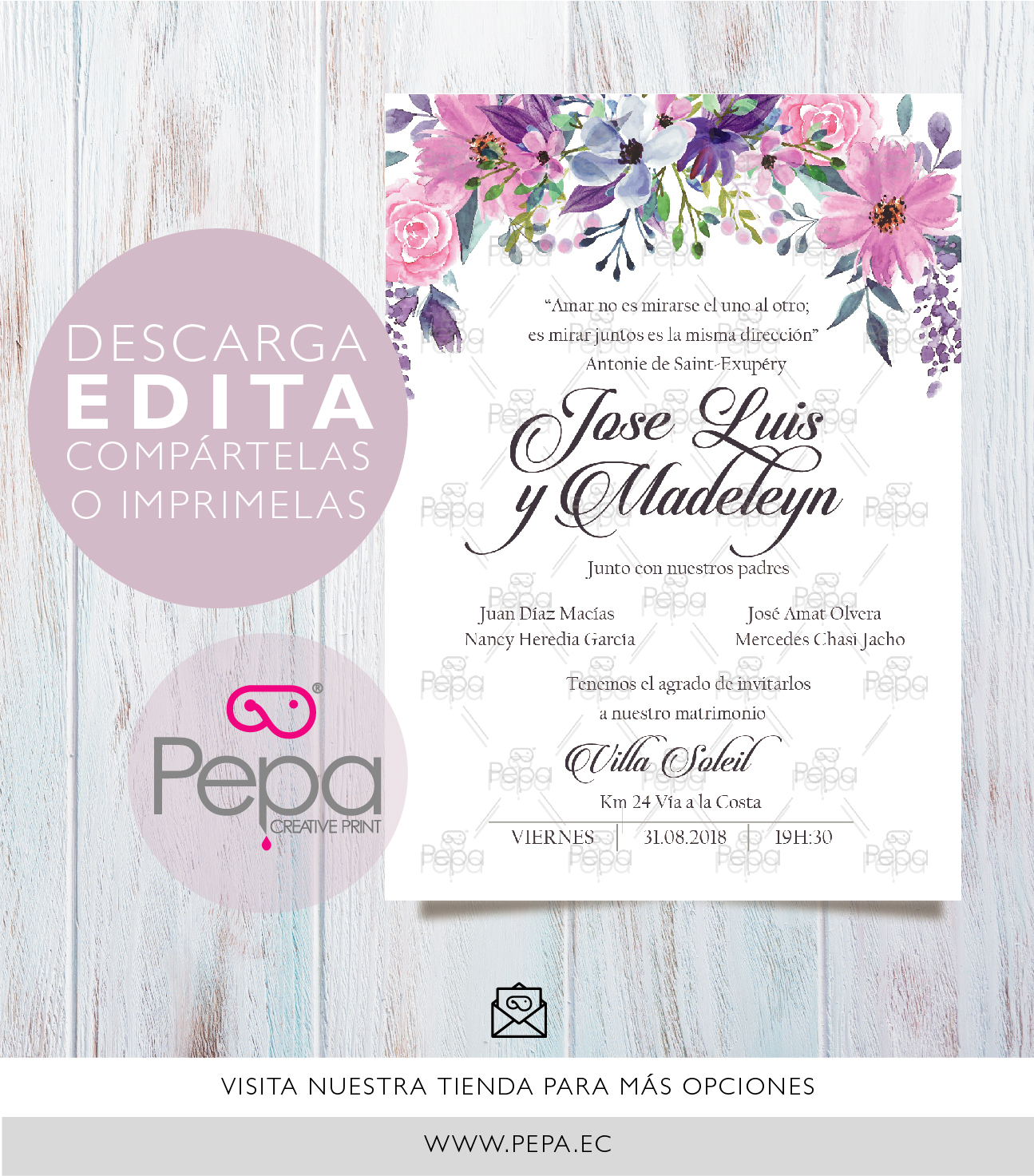 Invitacion Blue Iris