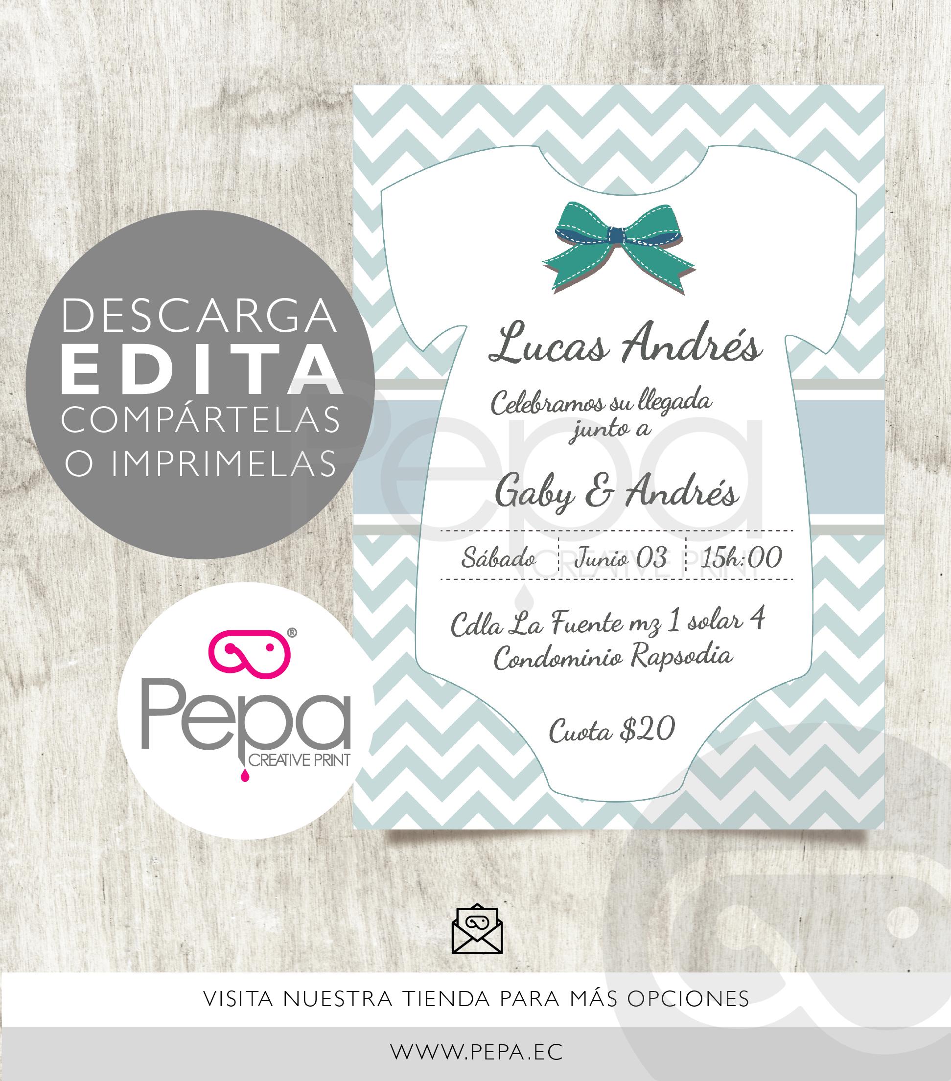 Invitación body niño