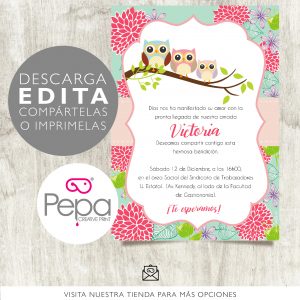 Invitación buho niña