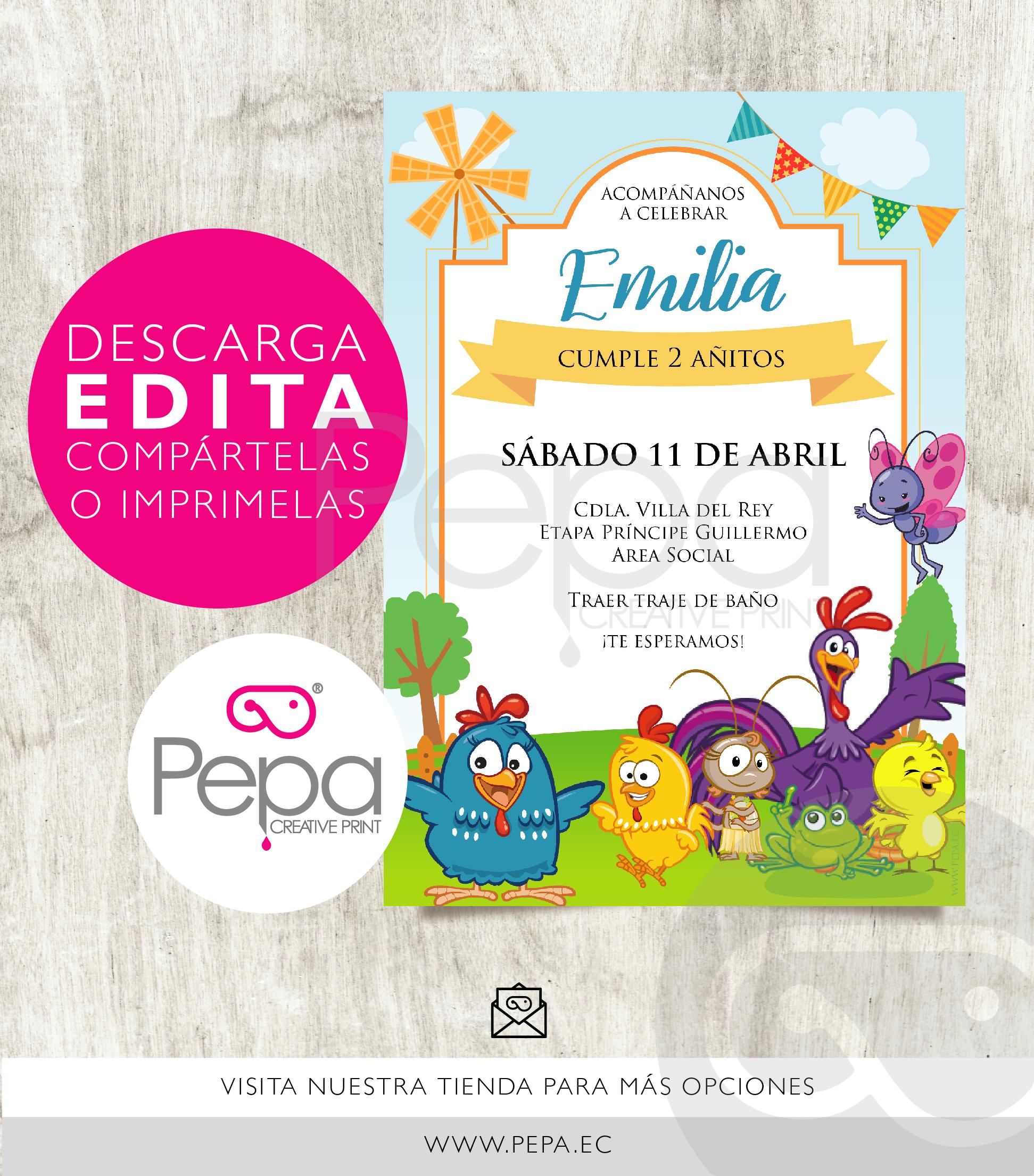 Invitación gallina pintadita