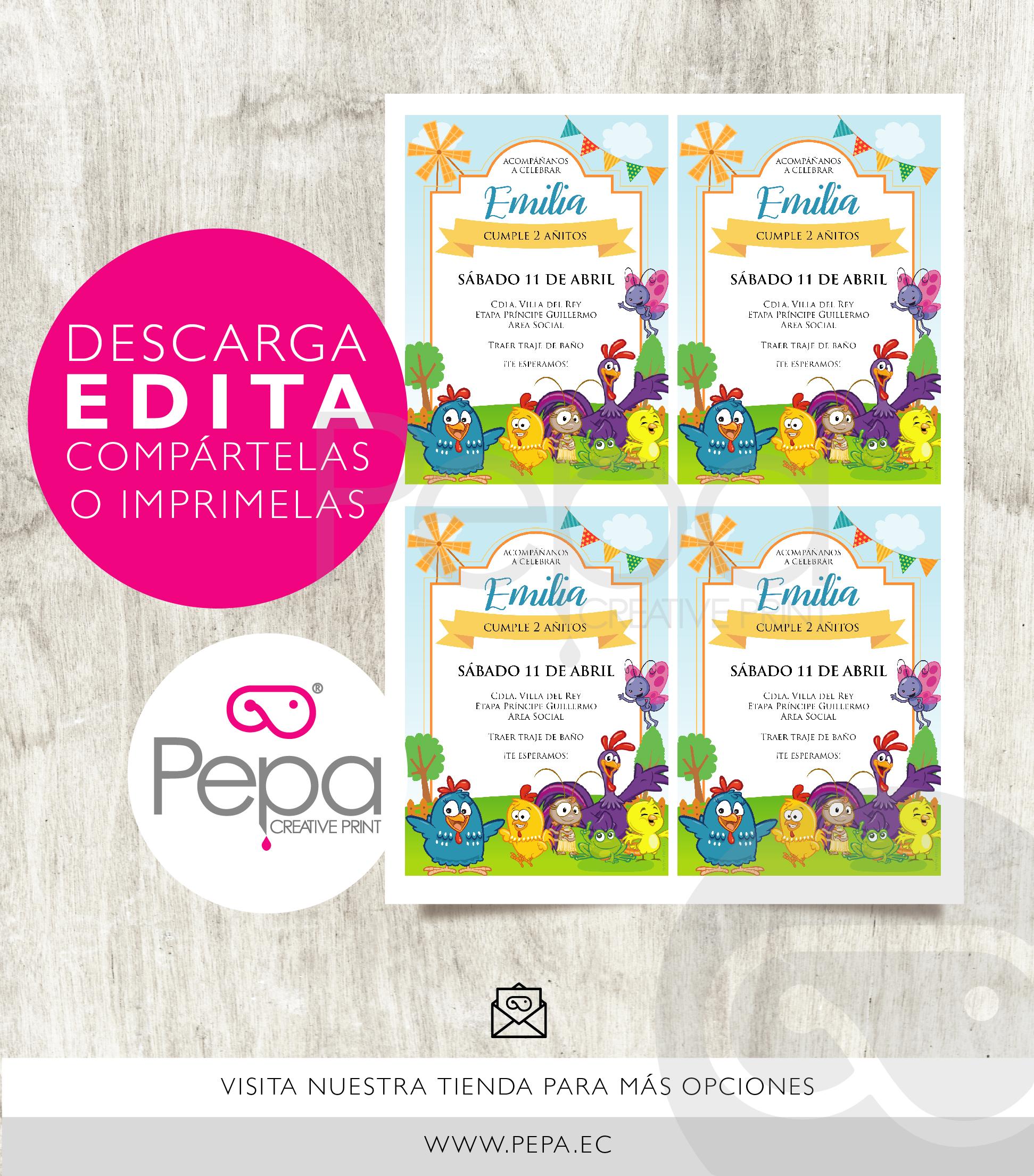 Invitación gallina pintadita - Imagen 2