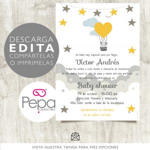 Invitación globo corazón