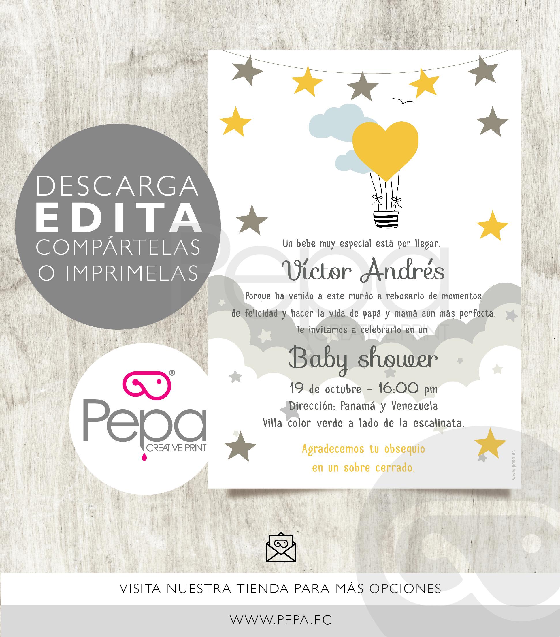 Invitación globo corazón