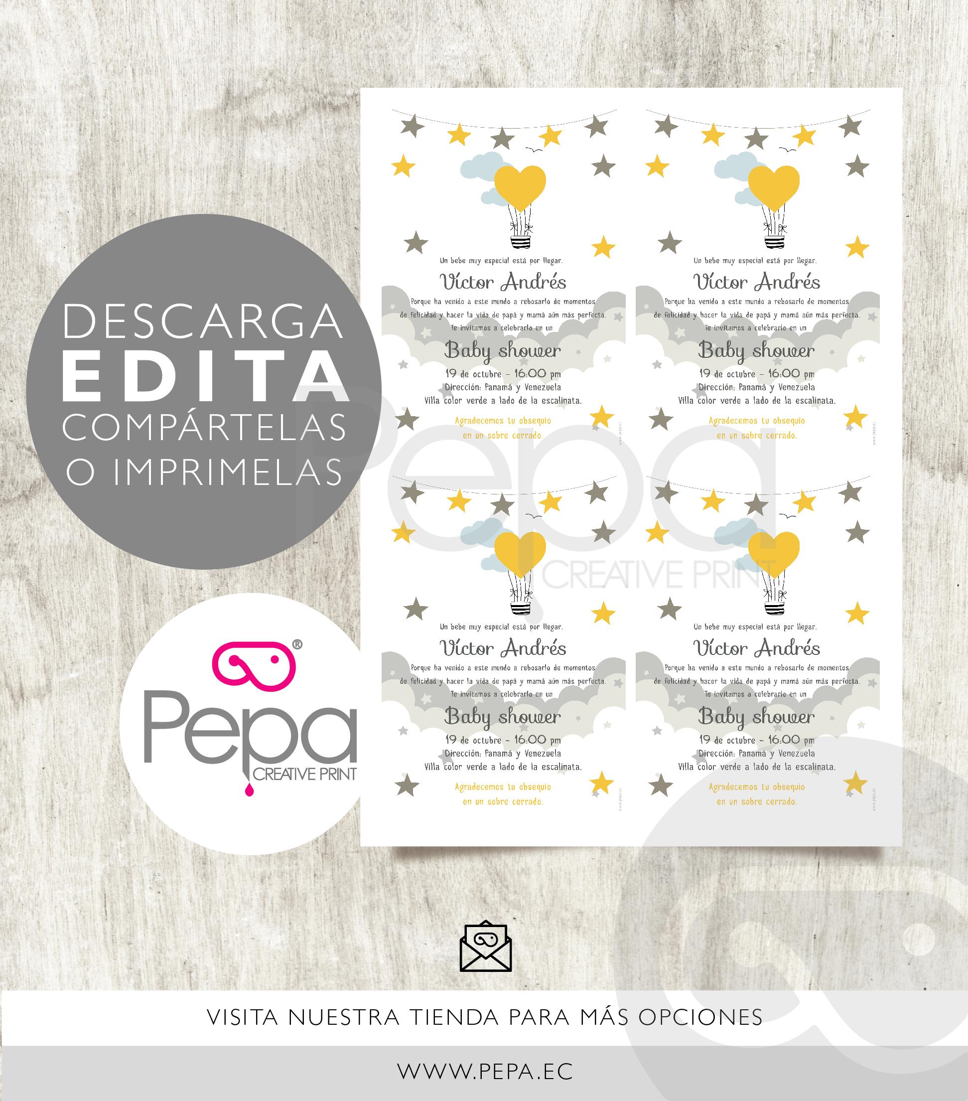 Invitación globo corazón - Imagen 2