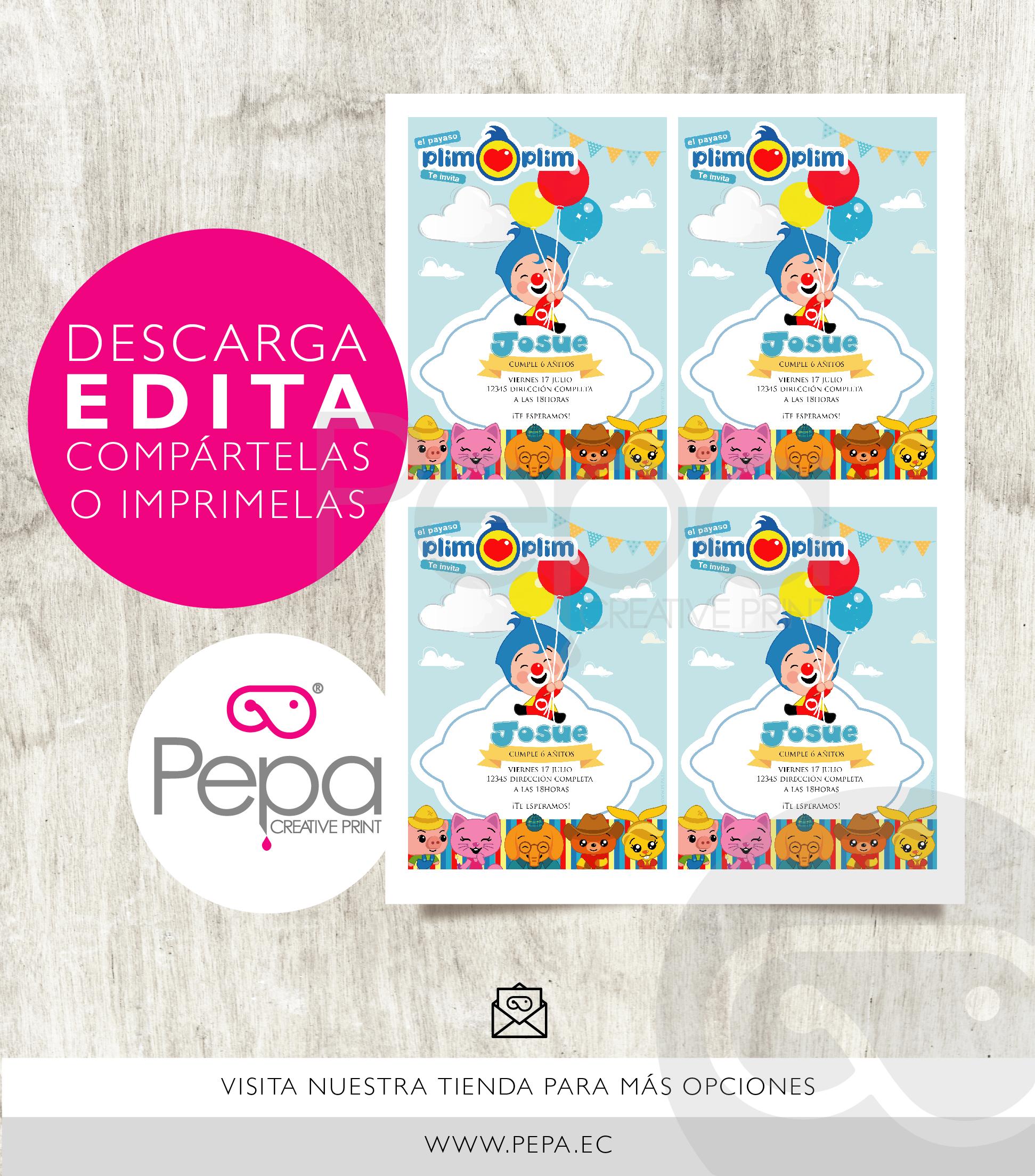 Invitación Payaso Plim Plim - Imagen 2